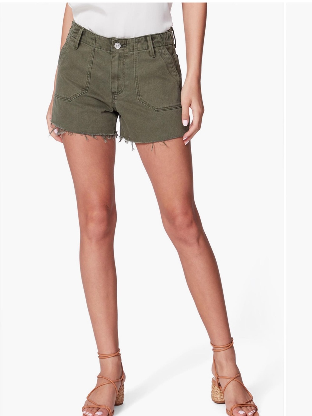 NWT Paige Mayslie Utility Shorts in olive green
